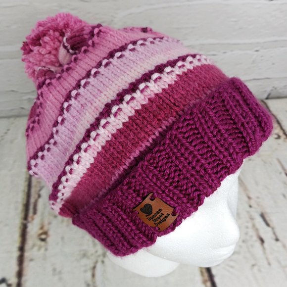 Duncan Street Designs Textured Lizette Hand Knit Beanie Hat - Picture 7 of 7